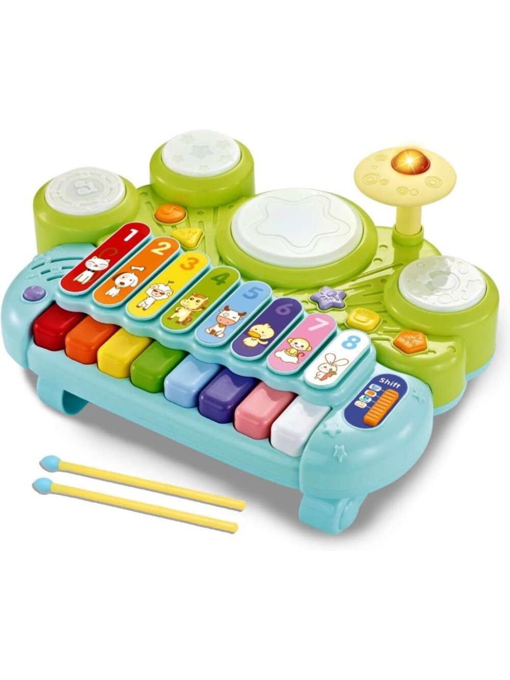 3-in-1 Musical Instruments Toy Set - Electronic Piano, Xylophone & Drum for